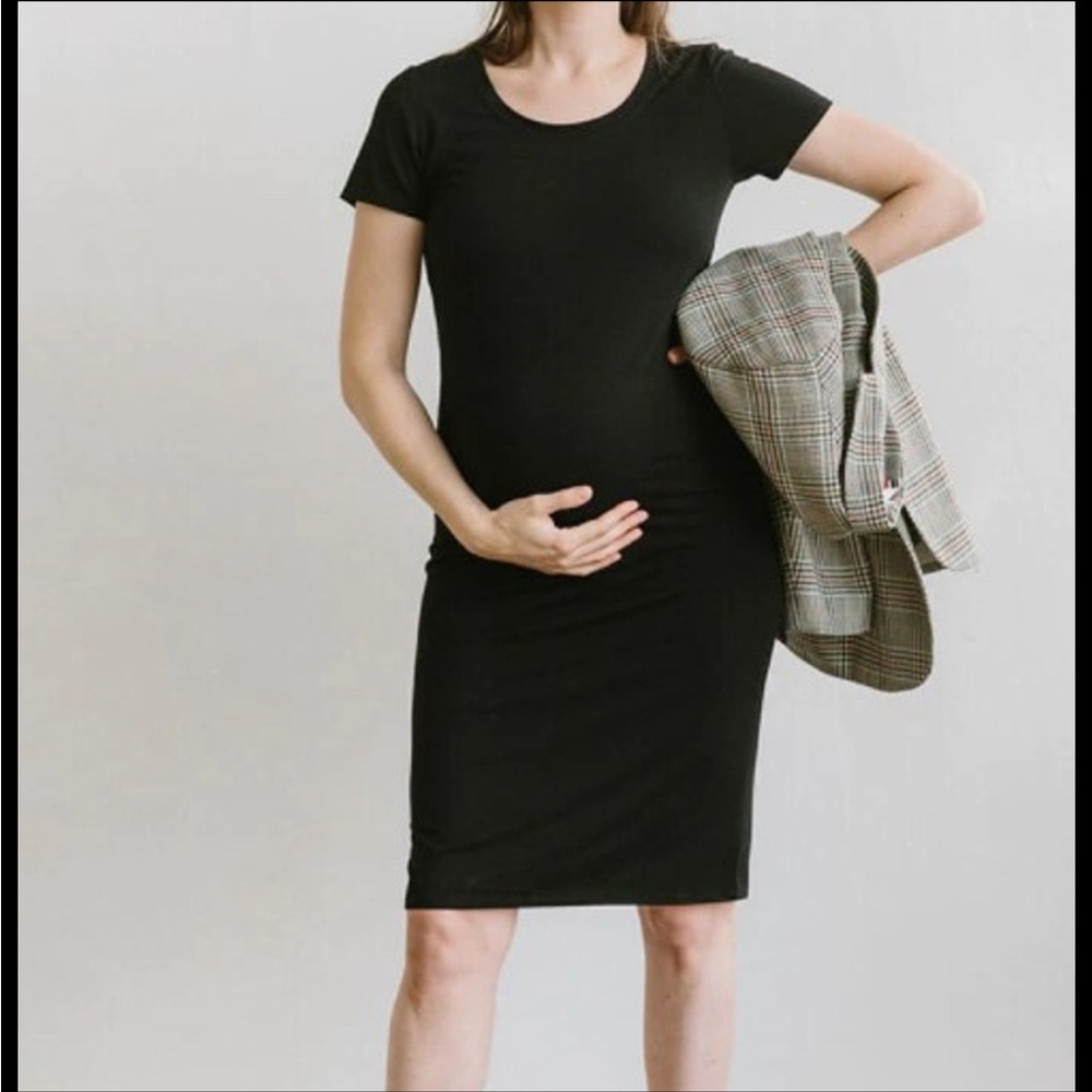 Storq Super Soft Maternity, Postpartum and Nursing dress - Black